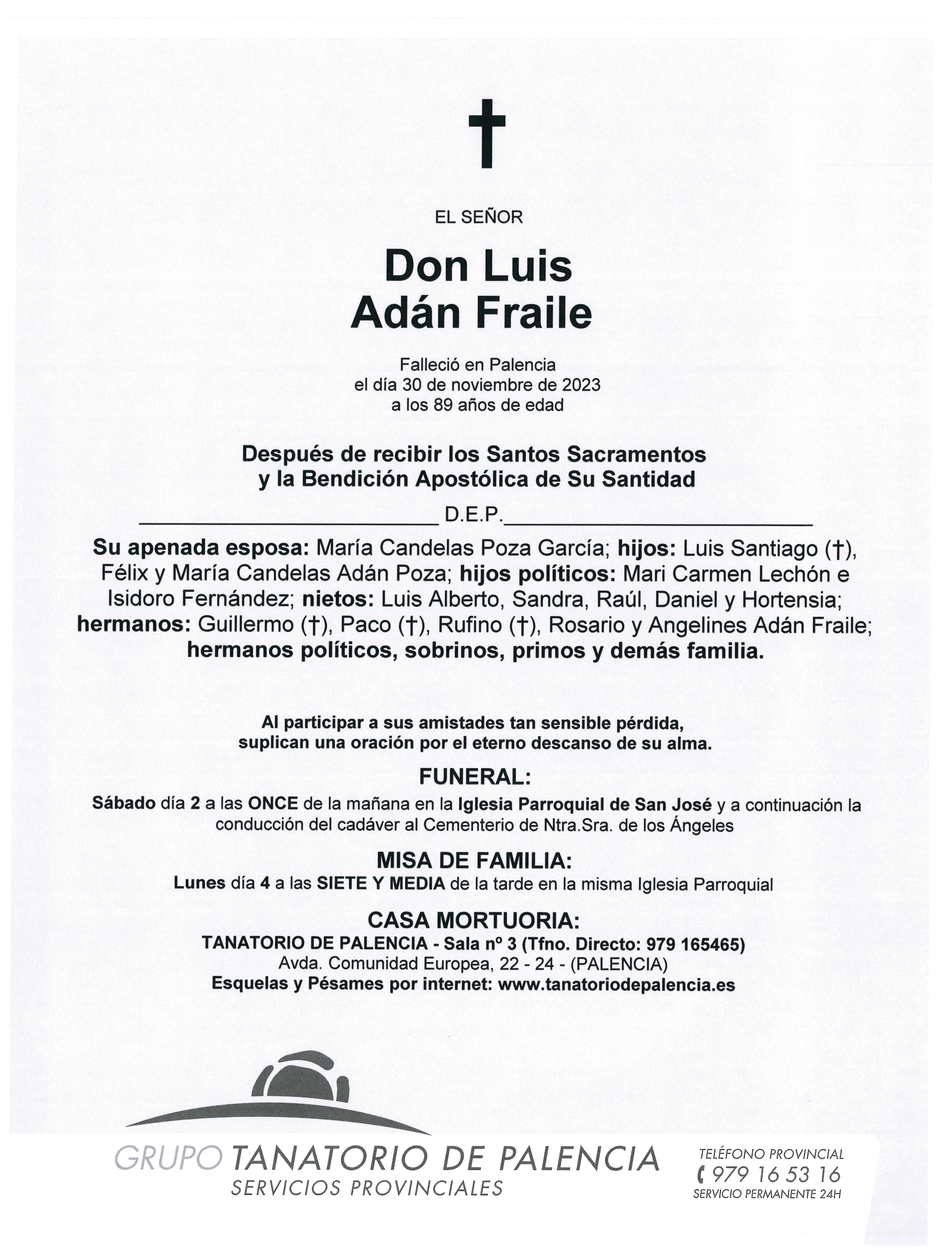 EL SEÑOR DON LUIS ADÁN FRAILE